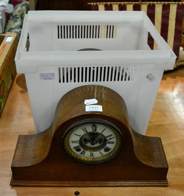 Lot 1105 - An oak cased mantel clock and another (a.f.)