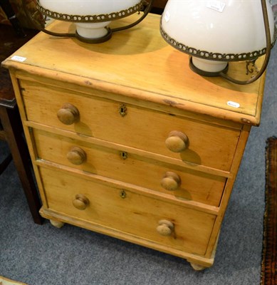 Lot 1121 - A Victorian pine three height chest of drawers