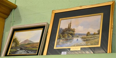 Lot 1153 - Robert Ritchie - Calby Beck Bridge oil on canvas, together with a watercolour on the Thames by...