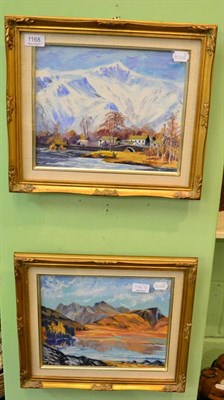 Lot 1168 - P T Phizakerley, Blea Tarn, acrylic on canvas, signed; and another by the same hand, Grange in...