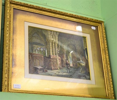 Lot 1171 - Margaret Rayner (British, 1837-1920), Church Interior, watercolour and gouache, signed (lower...