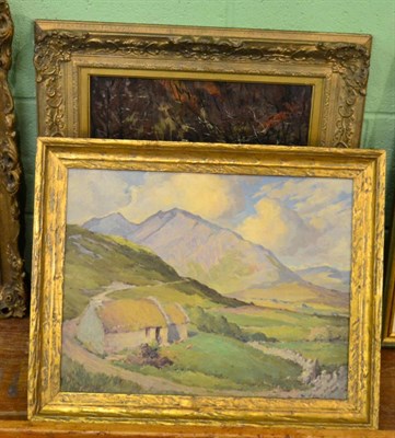 Lot 1185 - J Barrie Robinson, 20th century, Connemara landscape, signed, oil on canvas board, together...