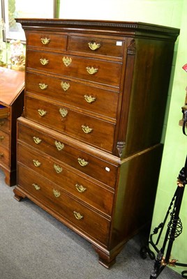 Lot 1201 - A George III mahogany chest on chest