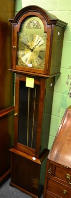 Lot 1203 - Reproduction mahogany longcase clock with brass dial, signed Fen Clocks of Suffolk