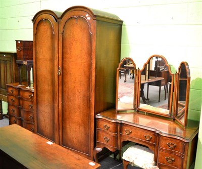 Lot 1208 - Early 20th century Marsh Jones & Crib burr walnut four piece bedroom suite comprising double...