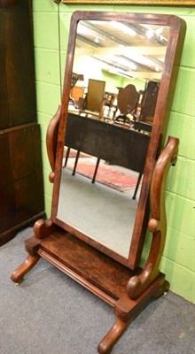 Lot 1213 - A mahogany cheval mirror