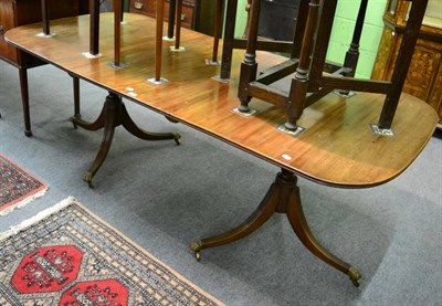 Lot 1222 - Mahogany twin pedestal dining table