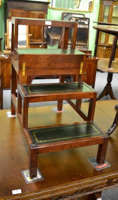 Lot 1229 - Mahogany library steps