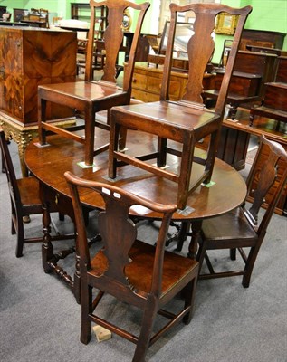 Lot 1235 - Set of four Georgian mahogany Hepplewhite style dining chairs and two similar (6)