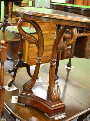 Lot 1239 - A reproduction swan neck table and a mahogany tripod table