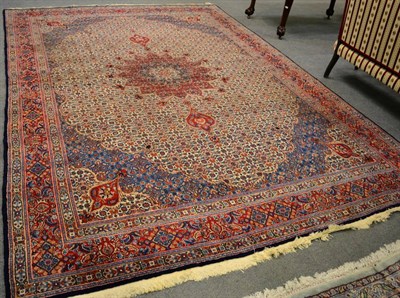 Lot 1248 - Moud Carpet, Khorasan East Iran, the ivory Herati field with central medallion framed by...