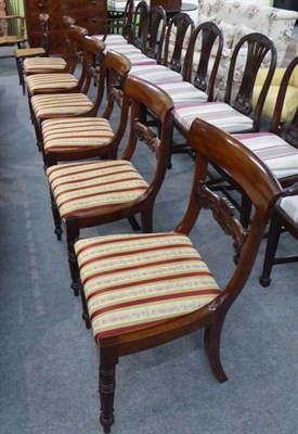 Lot 1276 - Set of six early 19th century mahogany rail back dining chairs