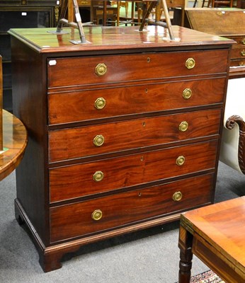 Lot 1289 - Georgian mahogany secretaire chest