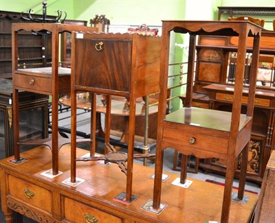 Lot 1297 - Three Georgian mahogany nightstands