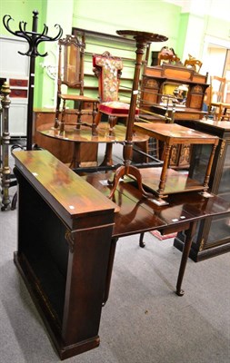 Lot 1299 - A 19th century mahogany open bookcase, reproduction mahogany torchere stand and a 19th century...