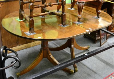 Lot 1304 - A mahogany twin pedestal dining table