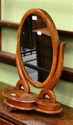 Lot 1314 - A Victorian walnut dressing table mirror