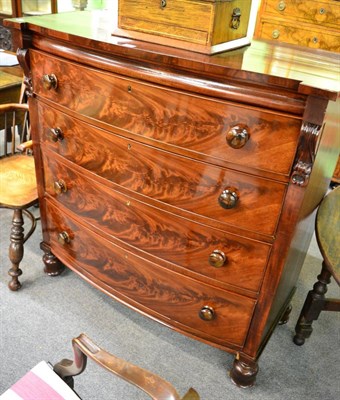 Lot 1327 - A Victorian mahogany bow-fronted chest