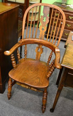 Lot 1330 - A 19th century oak and elm Windsor armchair