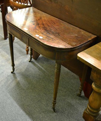 Lot 1333 - A Regency fold over mahogany tea table