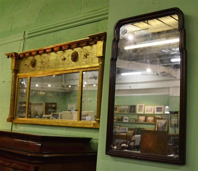 Lot 1337 - A gilt overmantel mirror and a mahogany wall mirror (2)