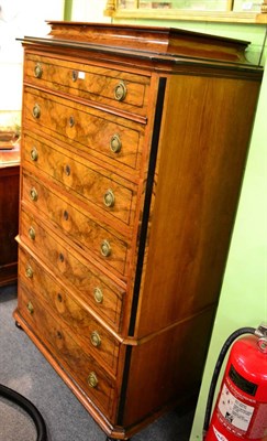 Lot 1338 - A 19th century French walnut chest on chest