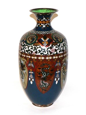 Lot 2 - A large Japanese cloisonne enamel vase, decorated with dragons and phoenix, 46cm high