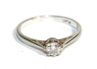Lot 62 - A diamond solitaire ring stamped 'PLAT'