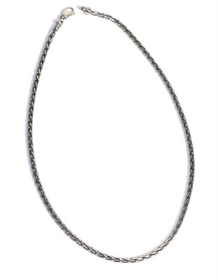 Lot 72 - A white metal link necklace, stamped '375'