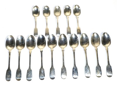 Lot 108 - Ten Irish silver spoons and five teaspoons