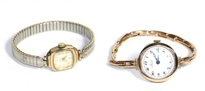 Lot 112 - Two ladies 9 carat gold wristwatches