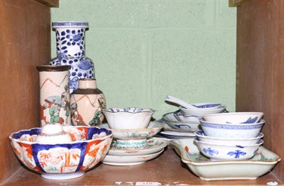 Lot 119 - A quantity of Oriental ceramics including Chinese blue and white wares, Japanese Imari bowl etc