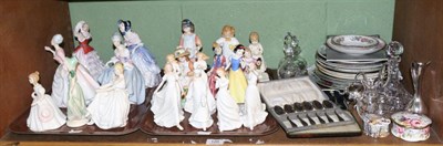 Lot 120 - A collection of Royal Doulton figures including Alice, Susan, Southern Bell, three ";Age of...