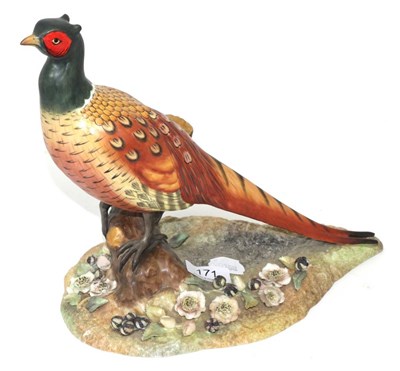 Lot 171 - A Royal Crown Derby bisque model of a pheasant (boxed)