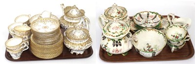 Lot 195 - Two Victorian tea services, one painted in gilt, the other with gilt on white ground