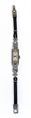 Lot 229 - A lady's diamond set cocktail watch, inside case back inscribed 'All Plat'