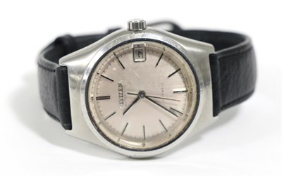 Lot 230 - A stainless steel Automatic wristwatch, signed Citizen