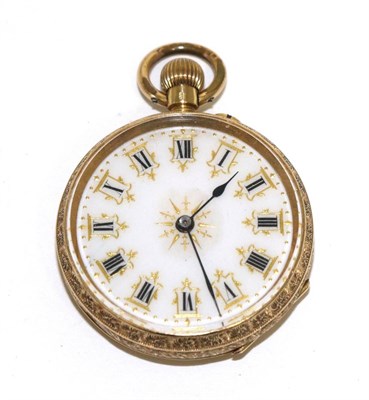 Lot 240 - A lady's fob watch, case stamped 18K