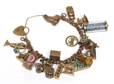 Lot 267 - A 9 carat gold charm bracelet