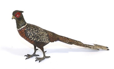 Lot 284 - A cold painted bronze model of a pheasant