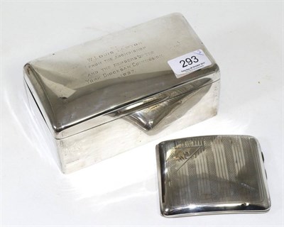 Lot 293 - A silver cigarette box, by S.B & S Birmingham 1936; with a silver cigarette case (2)