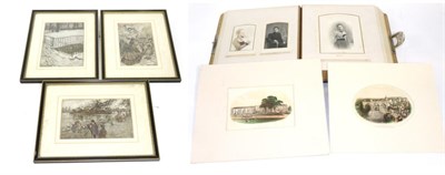 Lot 336 - A Victorian leather - bound photograph album containing portrait photographs; together with...