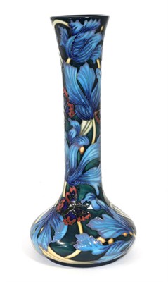 Lot 337 - A modern Moorcroft pottery vase in a Butterfly trial pattern, dated 31-1-08, with painted and...