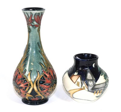 Lot 340 - A modern Moorcroft pottery vase, New Moon at Christmas, with painted and impressed marks, 8.5cm...