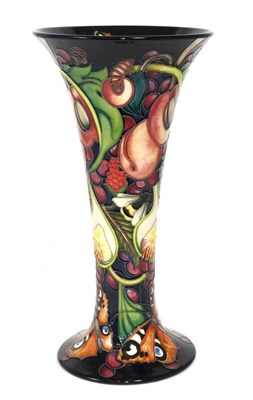 Lot 346 - A modern Moorcroft pottery vase, Queens Choice pattern, 2010 model, by Emma Bossons, 29.5cm (boxed)