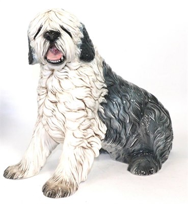 Lot 378 - A large Italian pottery model of an Old English Sheepdog