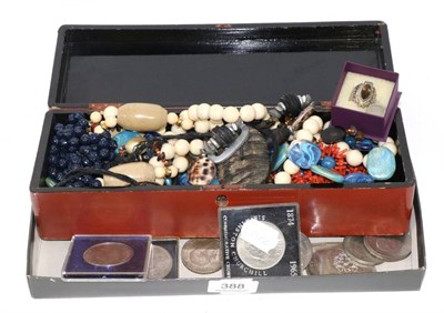 Lot 388 - A group of costume jewellery and coins