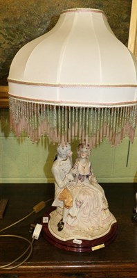 Lot 400 - A Capodimonte figural lamp