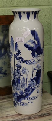 Lot 411 - Modern Chinese blue and white porcelain cylindrical vase