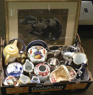 Lot 417 - A group of miscellaneous items including Crown Ducal, Noritake, silver plate etc, together with...